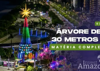 Manaus ganhou árvore de Natal de 30 metros com hologramas e bolhas de sabão instagramaveis