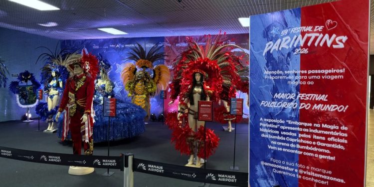 Aeroporto de Manaus vira vitrine do Festival de Parintins com exposição, lounge e experiências culturais